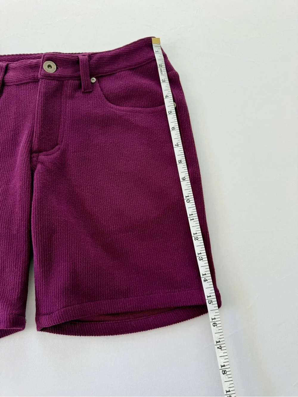 Postmarc Men's Flat Front Ribbed Shorts in Magenta
